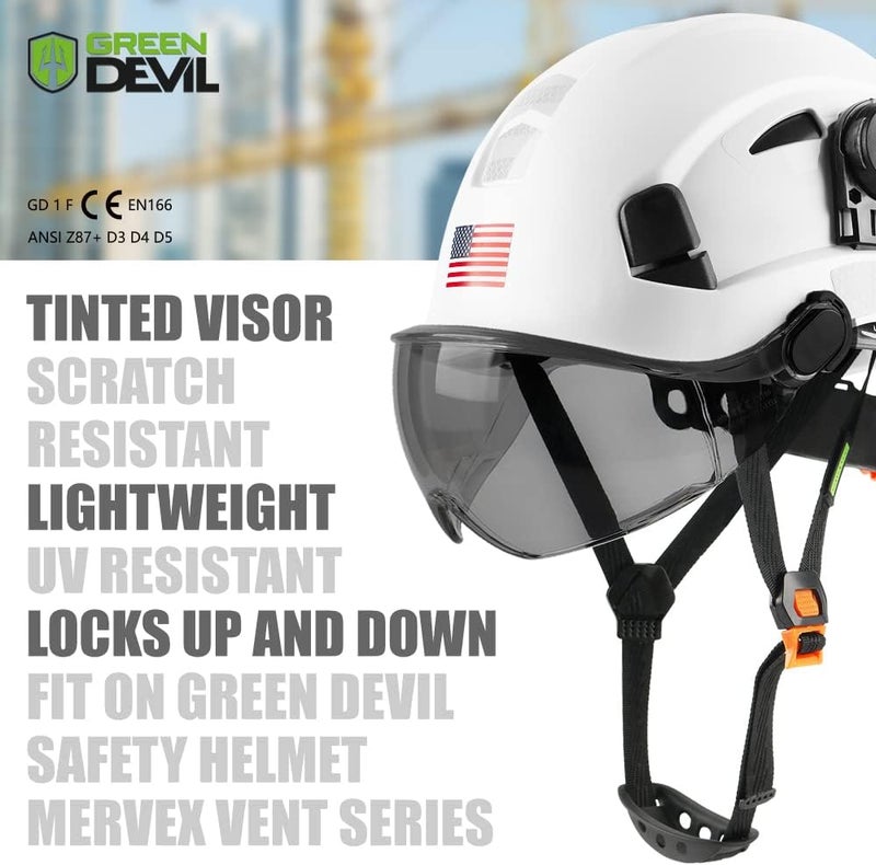 GREEN DEVIL Safety Helmet Hard Hat Adjustable Lightweight Vented ABS Work Helmet 6-Point Suspension ANSI Z89.1 Approved Ideal for Industrial & Construction - Image 3